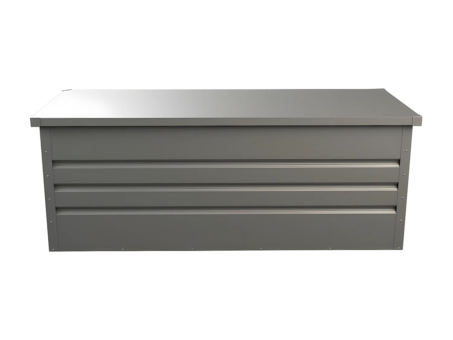 Arcón de jardín de acero galvanizado gris TOMASO - volumen 582L