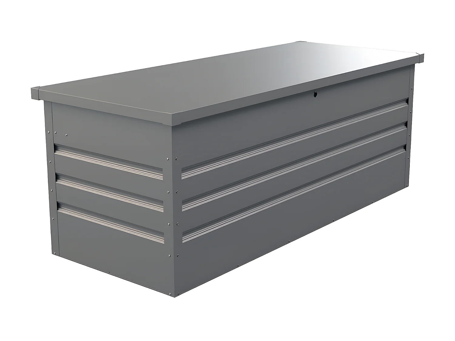 Arcón de jardín de acero galvanizado gris TOMASO - volumen 582L