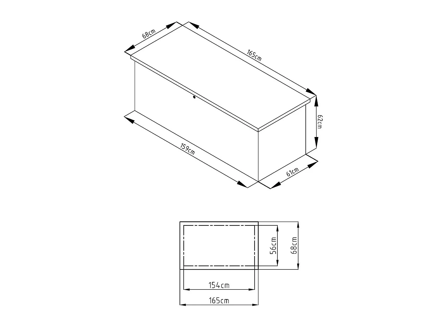 Arcón de jardín de acero galvanizado gris TOMASO - volumen 582L