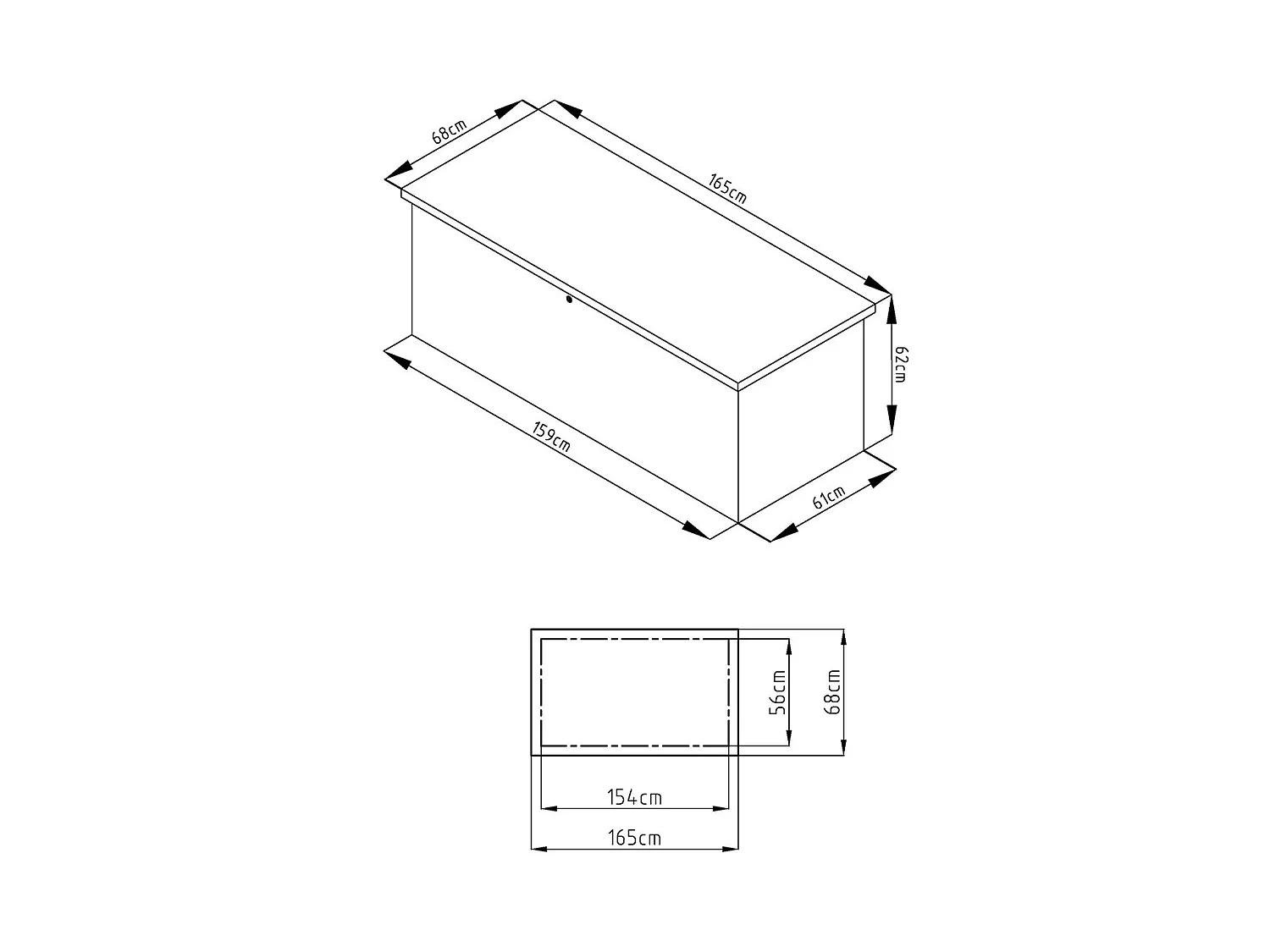 Grå galvanisert stål hageoppbevaringskiste - 582L - TOMASO