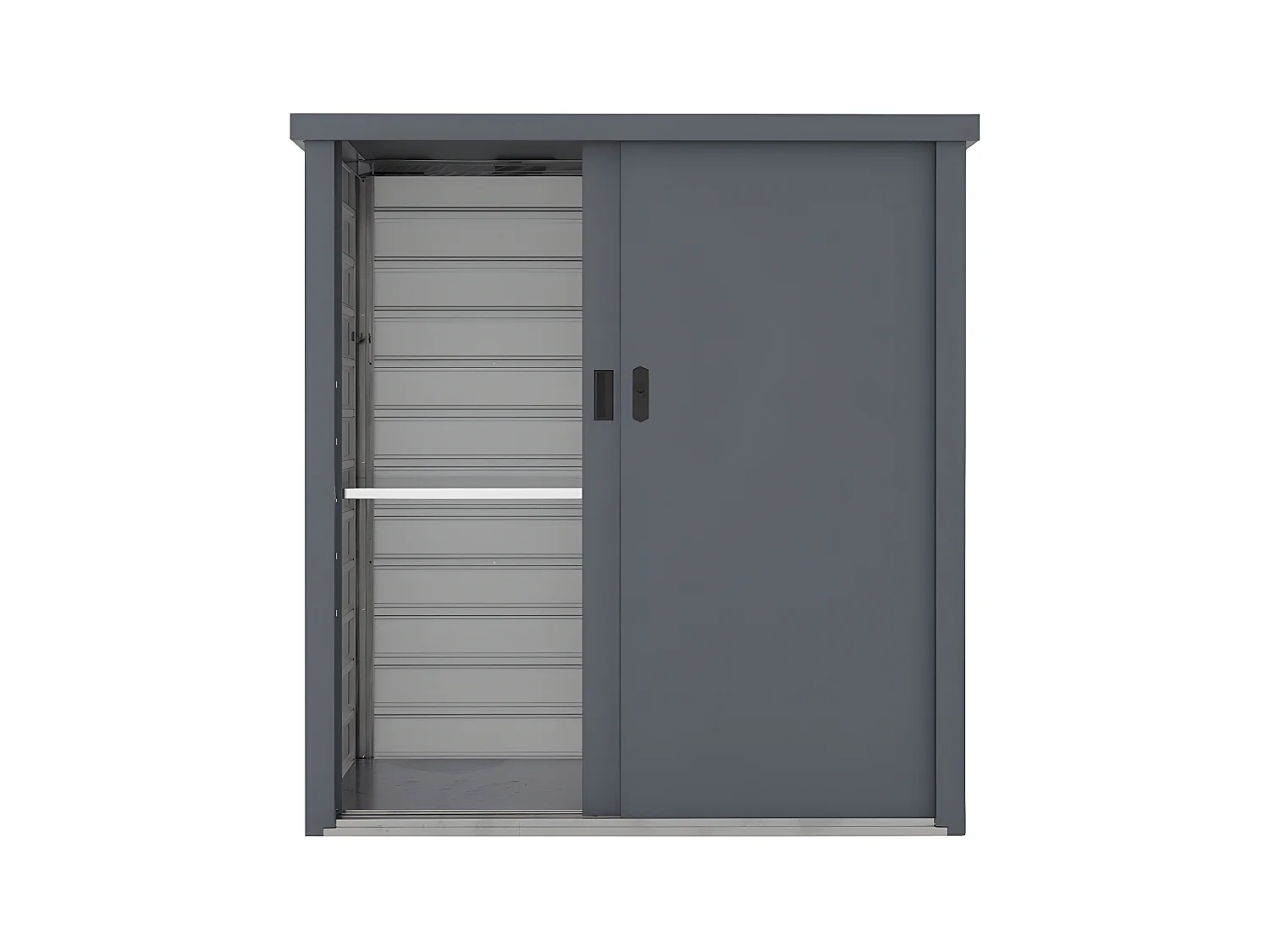 Armario de jardín de acero galvanizado gris REIVAX - 1,31 m3 - Ancho 120 x Prof. 80 x Alt. 131 cm