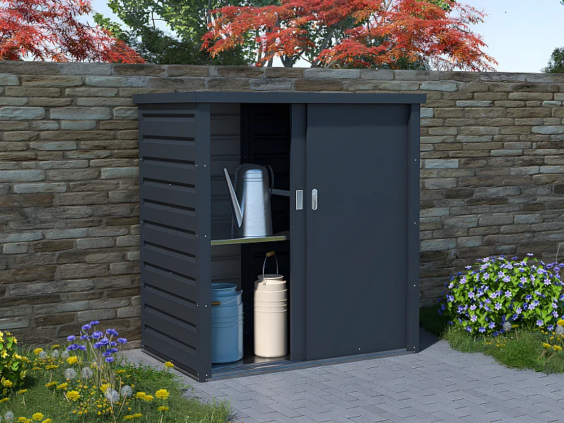 Armoire de rangement de jardin en métal acier galvanisé gris 1,31 m3 125x80x131 cm REIVAX