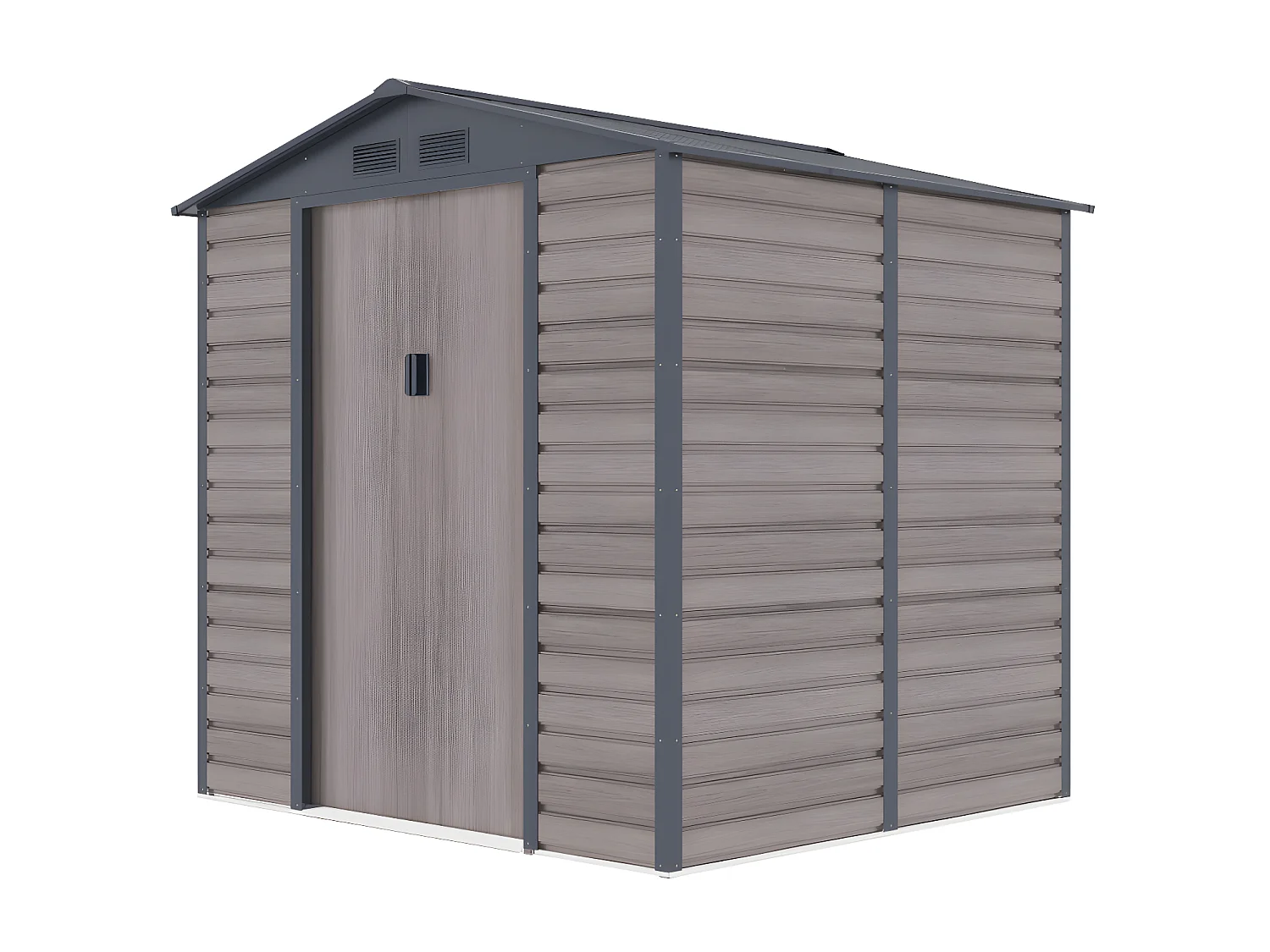 Wiata ogrodowa ADELMO ze stali galwanizowanej, drewnopodobnej – kolor szary – 4,15 m²