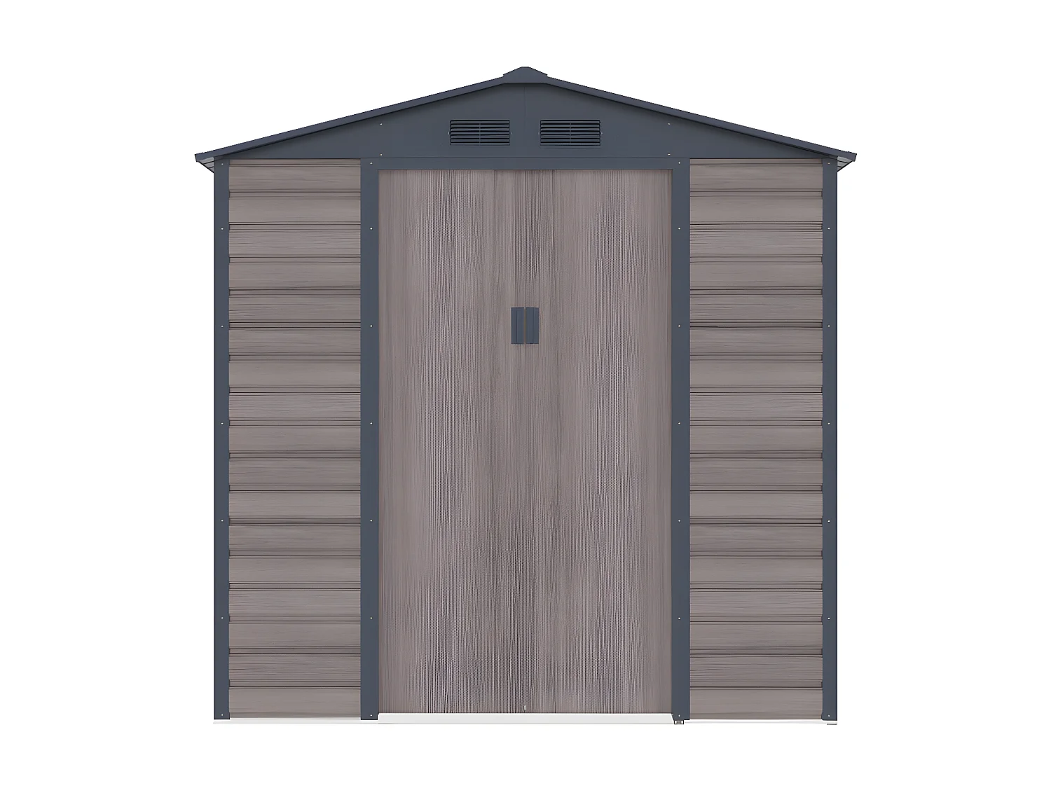 Abrigo de jardim em aço galvanizado efeito madeira em Cinza de 4,15 m² - ADELMO