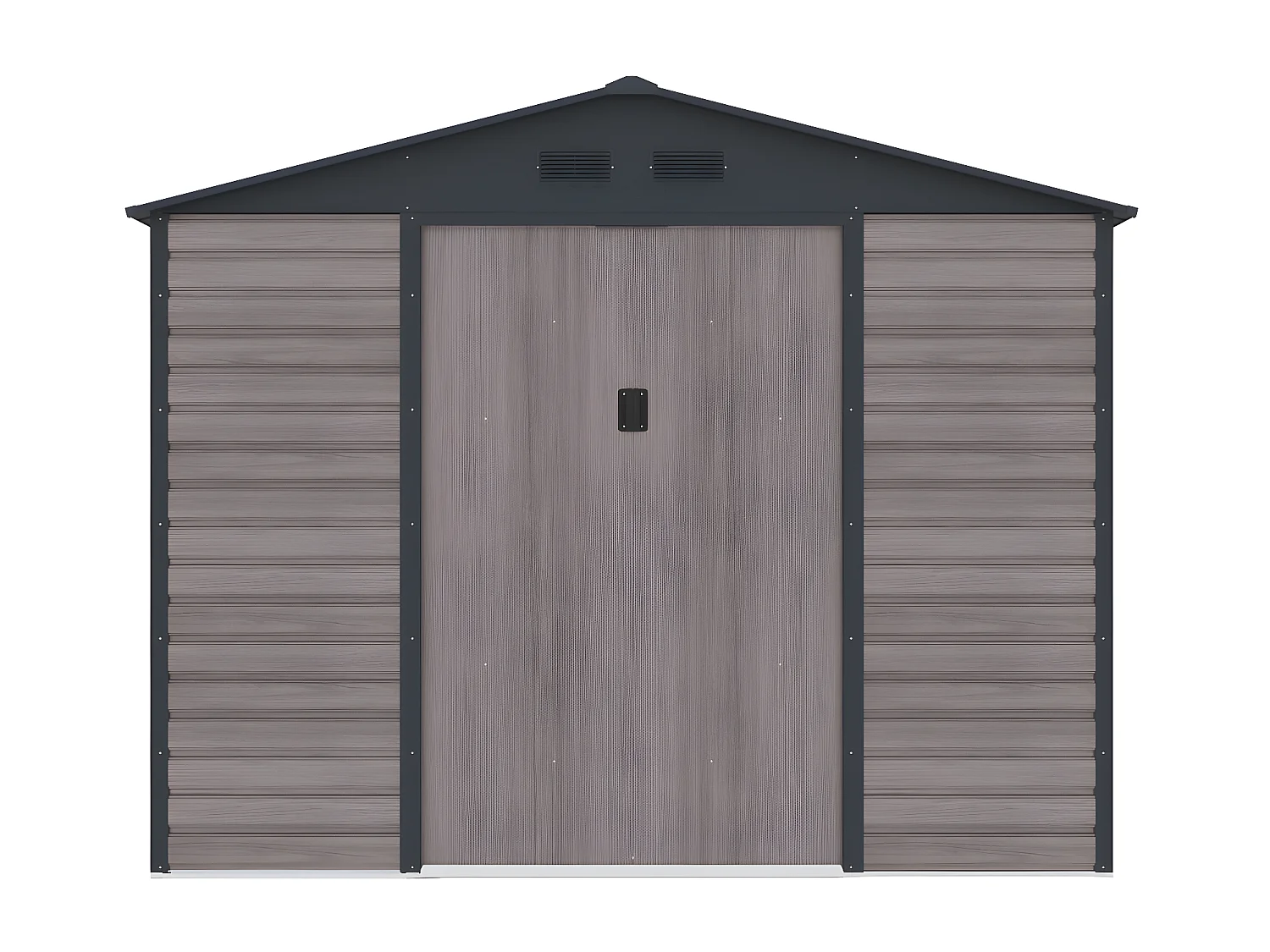 Abri de jardin métal en acier galvanisé effet bois gris 8,94 m² - ADELMO