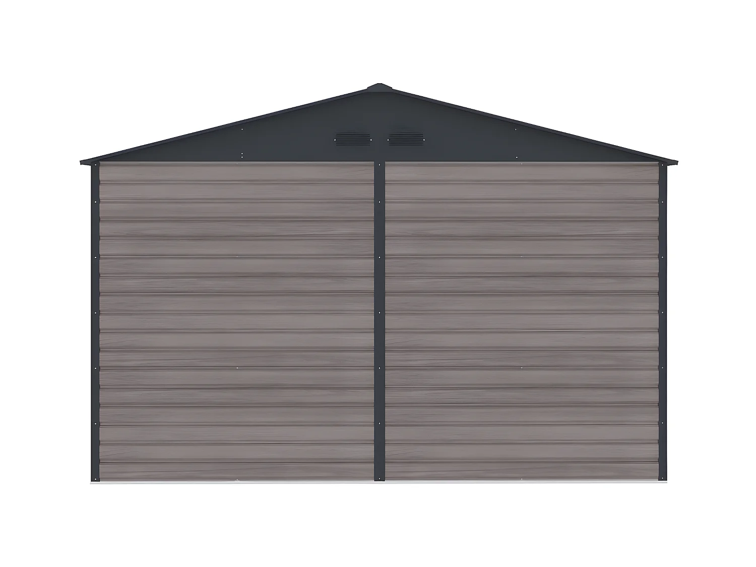 Caseta de jardín de acero galvanizado efecto madera ADELMO - gris - 10,98 m²