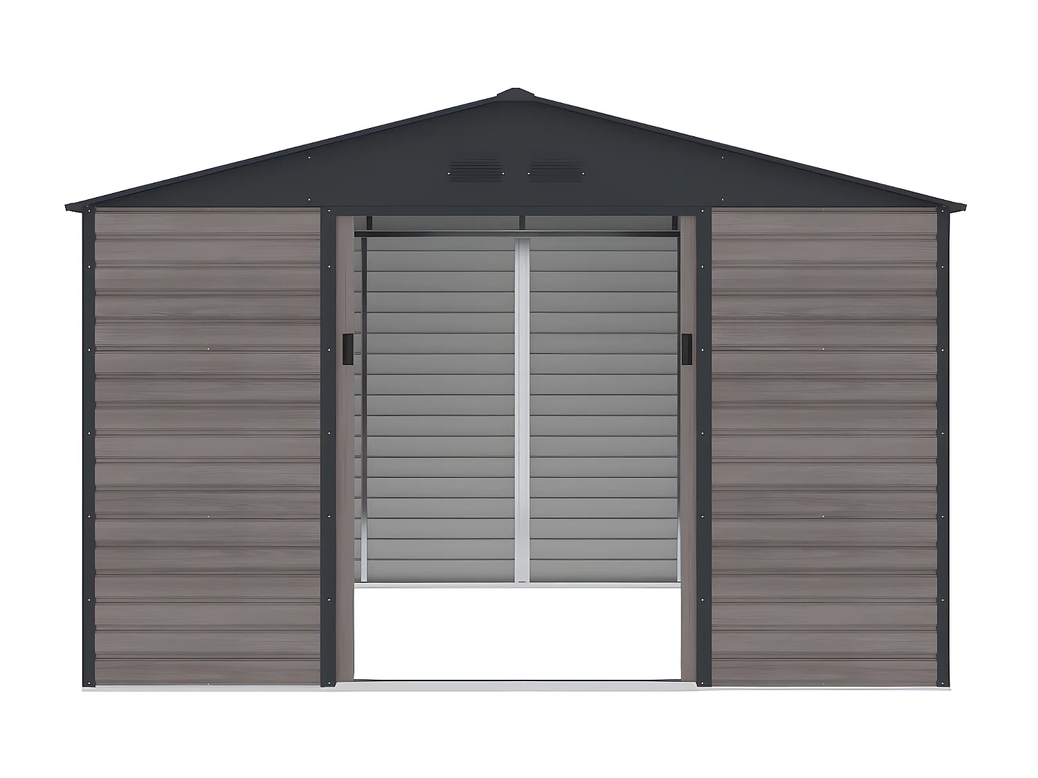 Gartenhaus Gerätehaus - 10,98 m² - Stahl - Holz-Optik - Grau - ADELMO