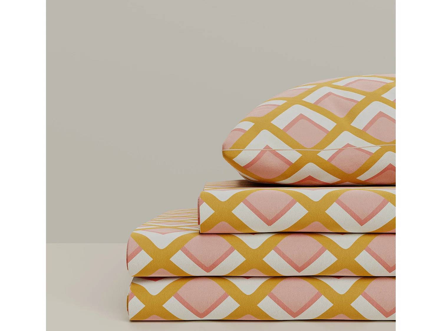 Ensemble housse de couette 260x240cm 2 taies d'oreiller 63x63cm