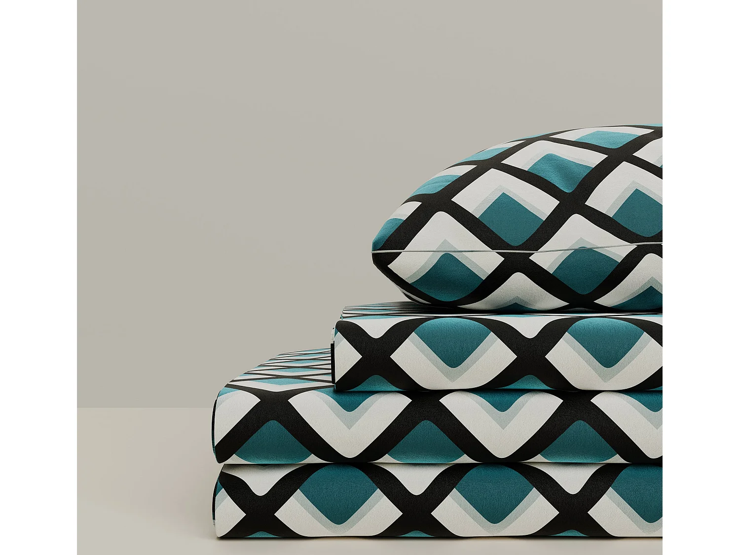 Ensemble housse de couette 260x240cm 2 taies d'oreiller 63x63cm