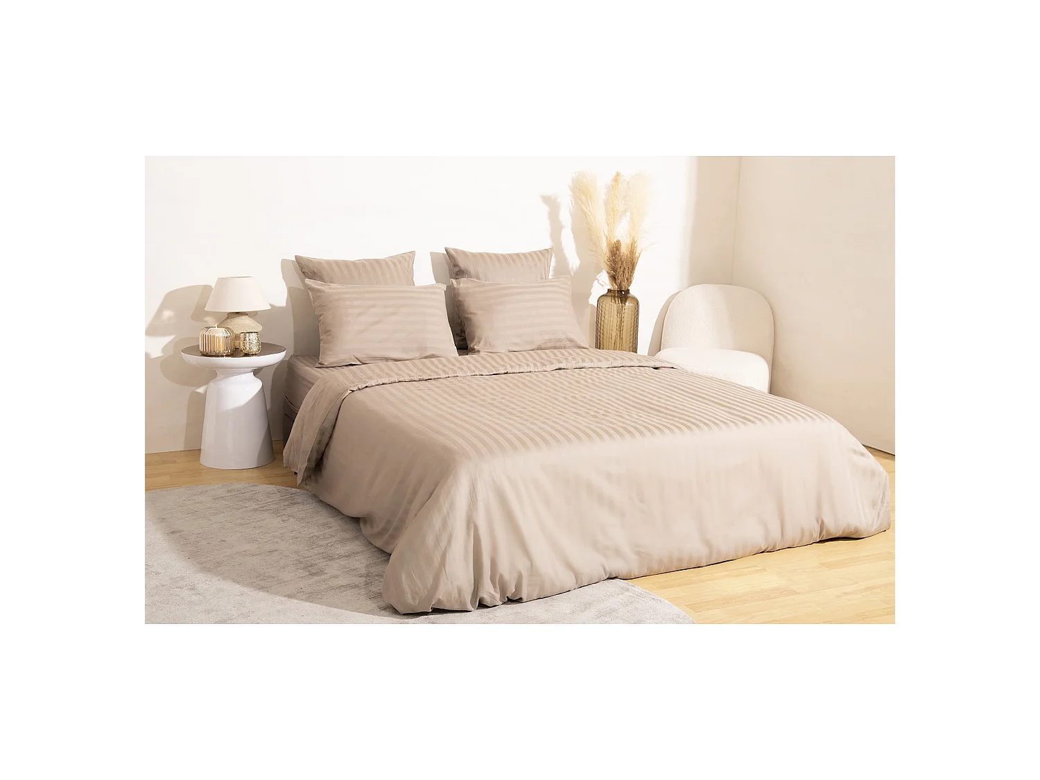 Ensemble housse de couette 260*240cm 2 taies d'oreiller 63x63cm