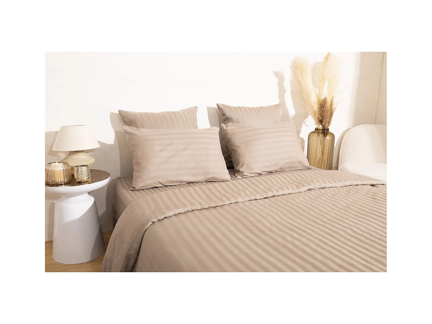 Ensemble housse de couette 260*240cm 2 taies d'oreiller 63x63cm