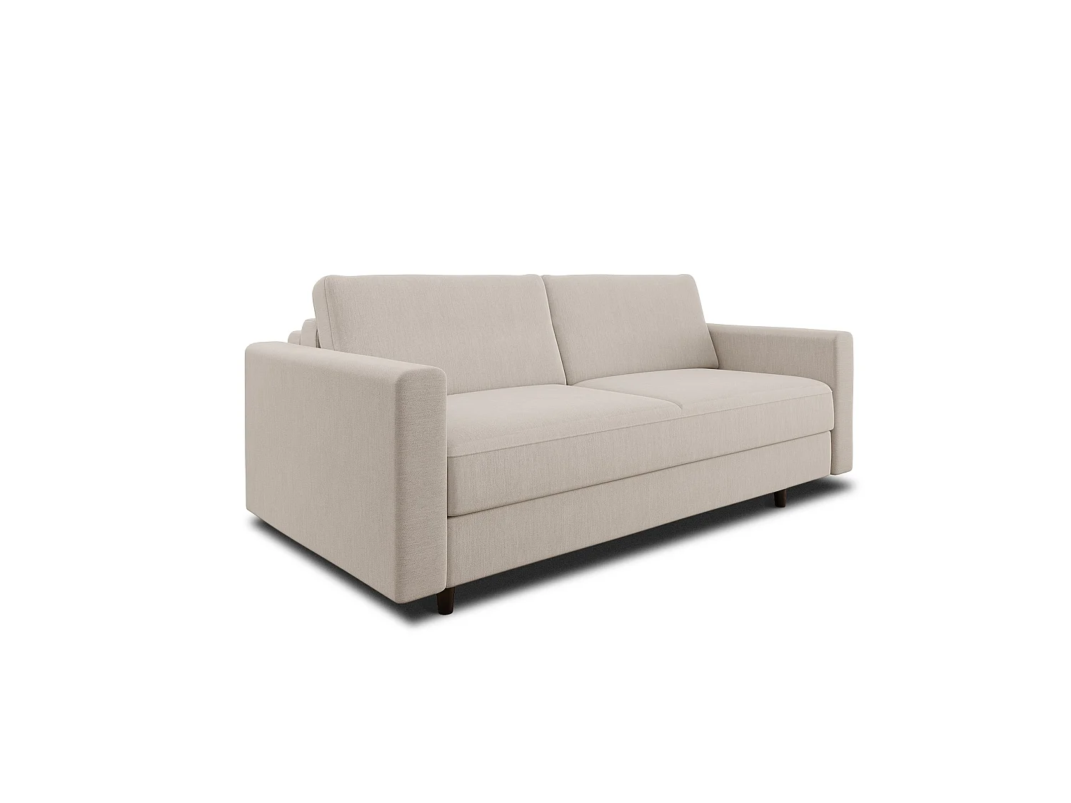 Canapé convertible express dunlopillo tissu tramé beige 140cm Hailie Jade