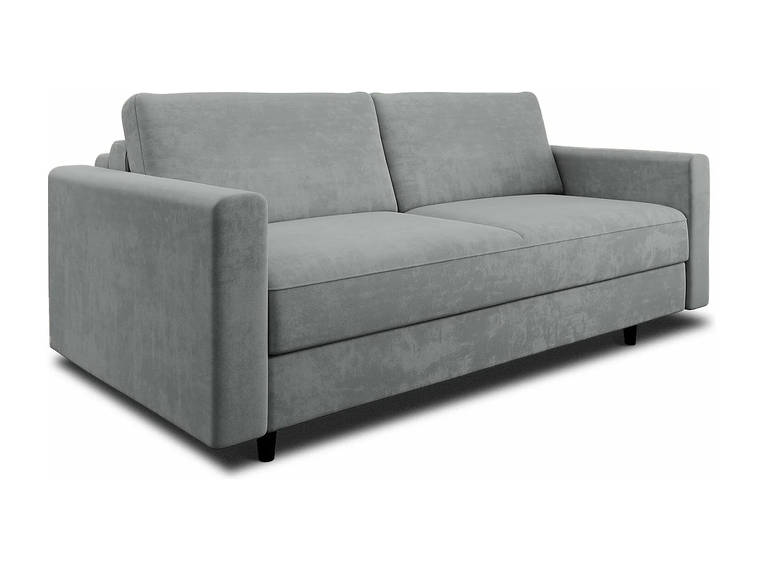 Canapé convertible express dunlopillo velours gris béton 140cm Hailie Jade