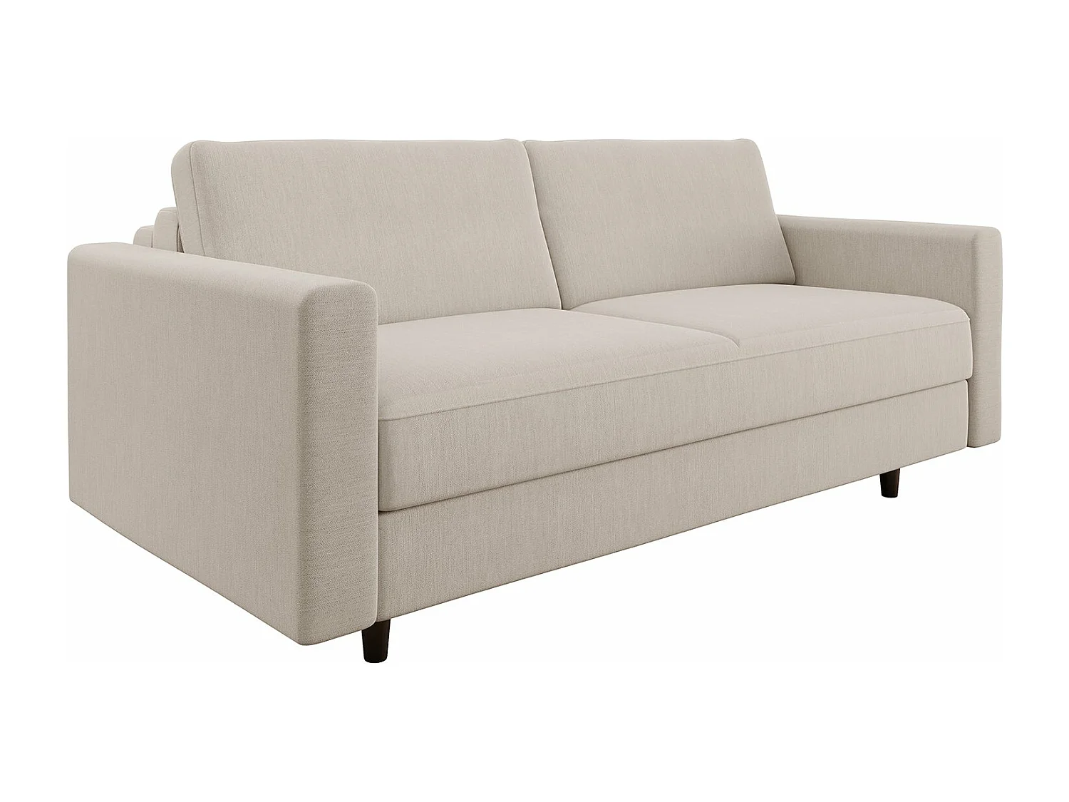 Canapé convertible express dunlopillo tissu tramé beige 160cm Hailie Jade