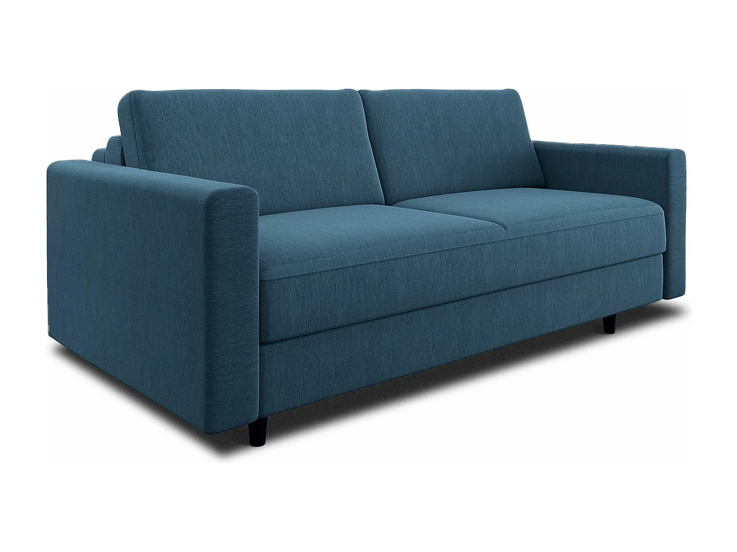 Canapé convertible express dunlopillo tissu tramé bleu gris 160cm Hailie Jade