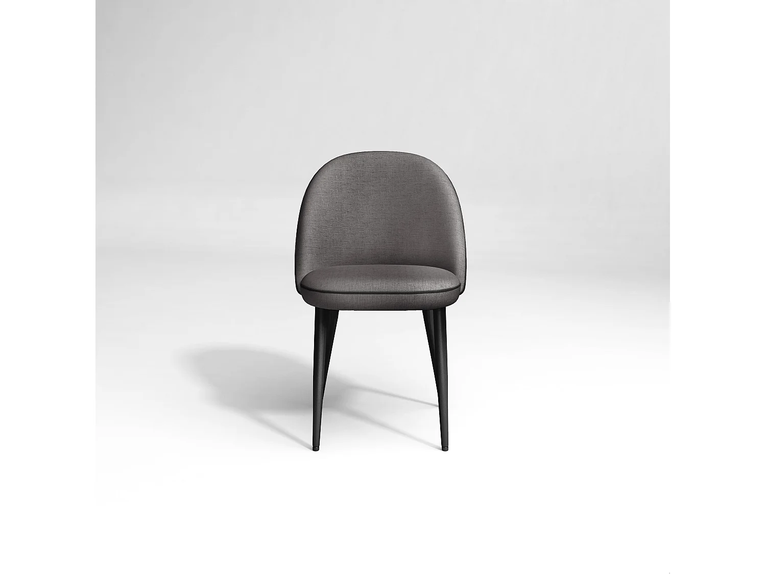 Lot de 2 chaises tissus gris anthracite passepoil noir pieds noir mat