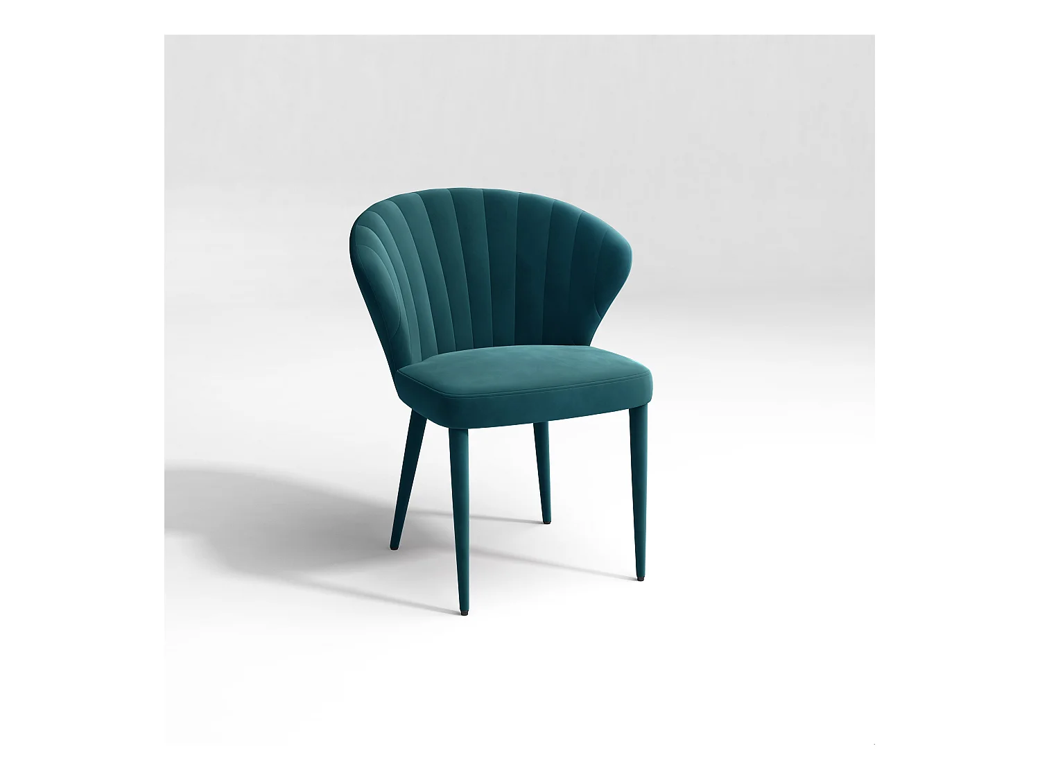 Lot de 2 chaises velours bleu pétrole pieds velours assortis