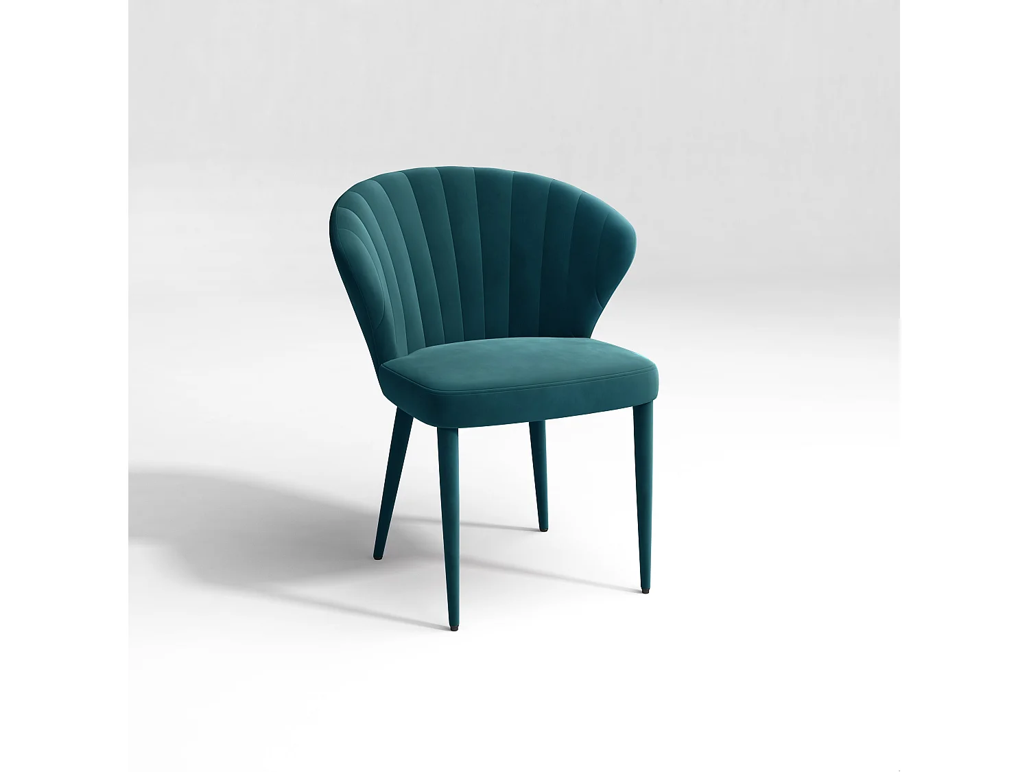 Lot de 2 chaises velours bleu pétrole pieds velours assortis