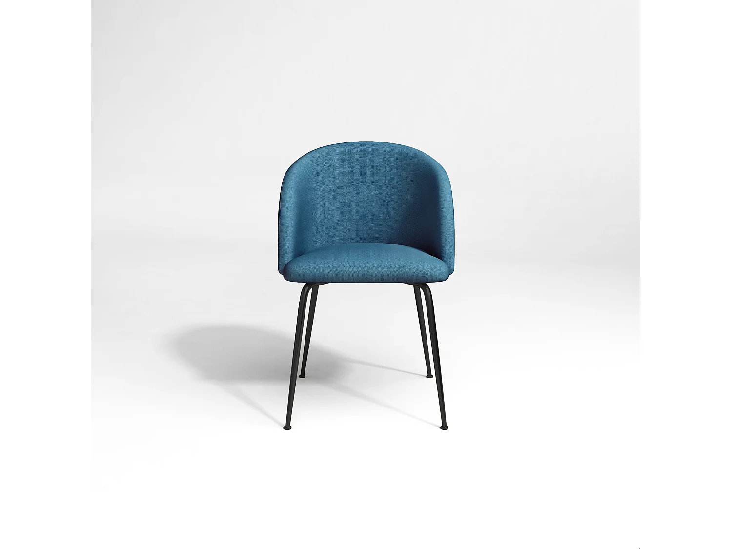 Lot de 2 chaises tissu bleu pétrole pieds noir mat