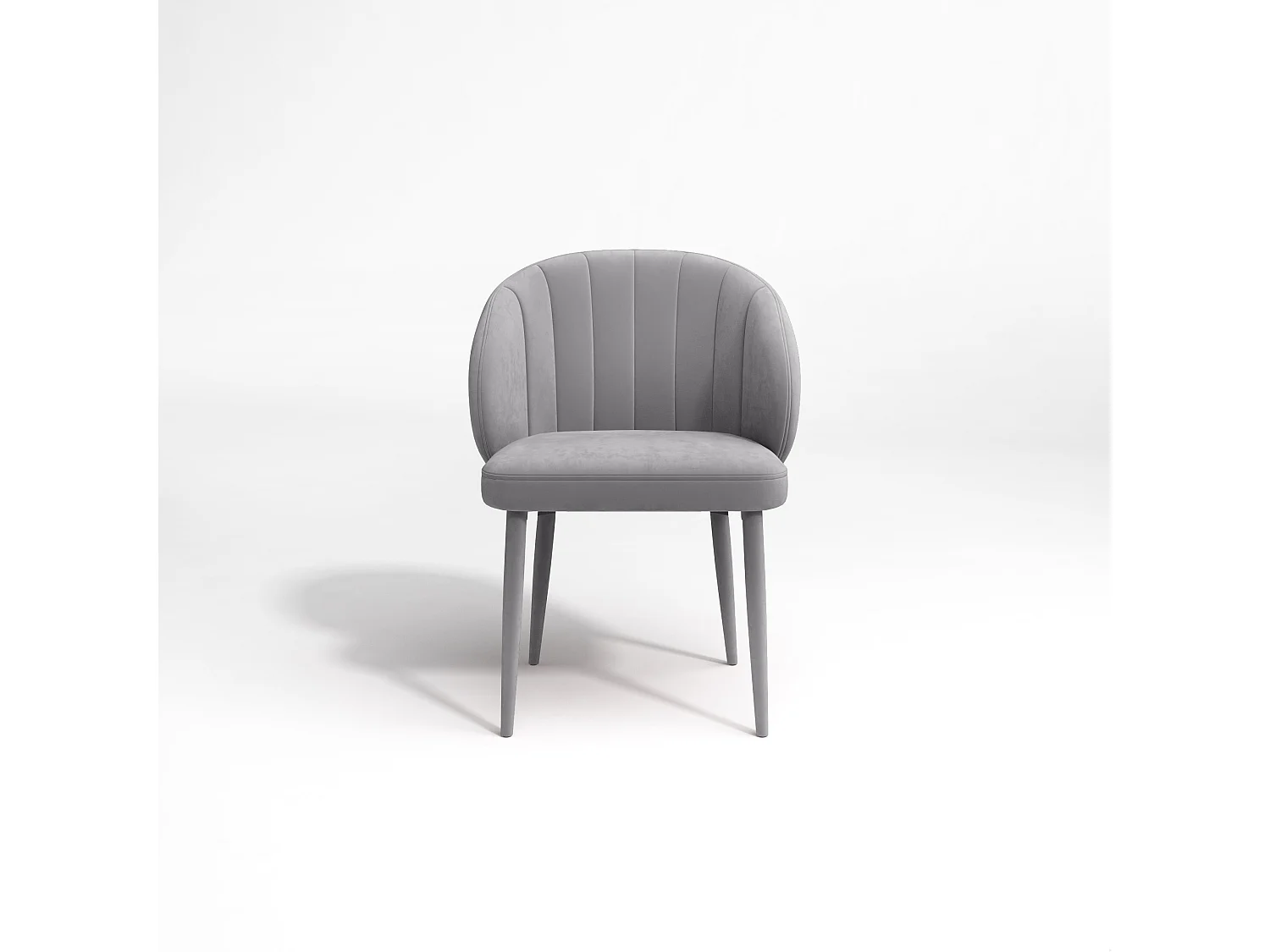 Lot de 2 chaises velours gris clair pieds velours assortis