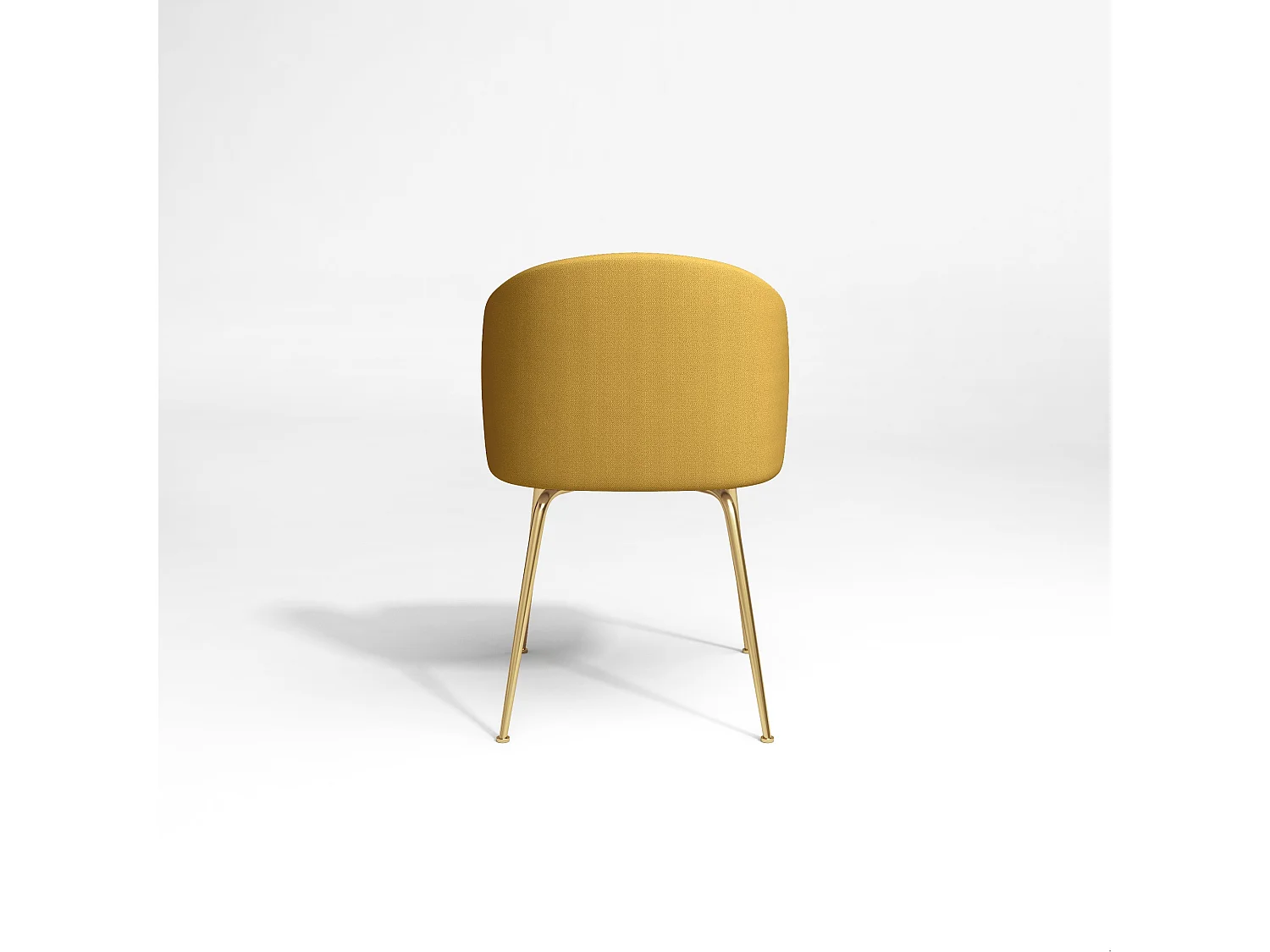 Lot de 2 chaises tissu moutarde pieds or chrome brossé