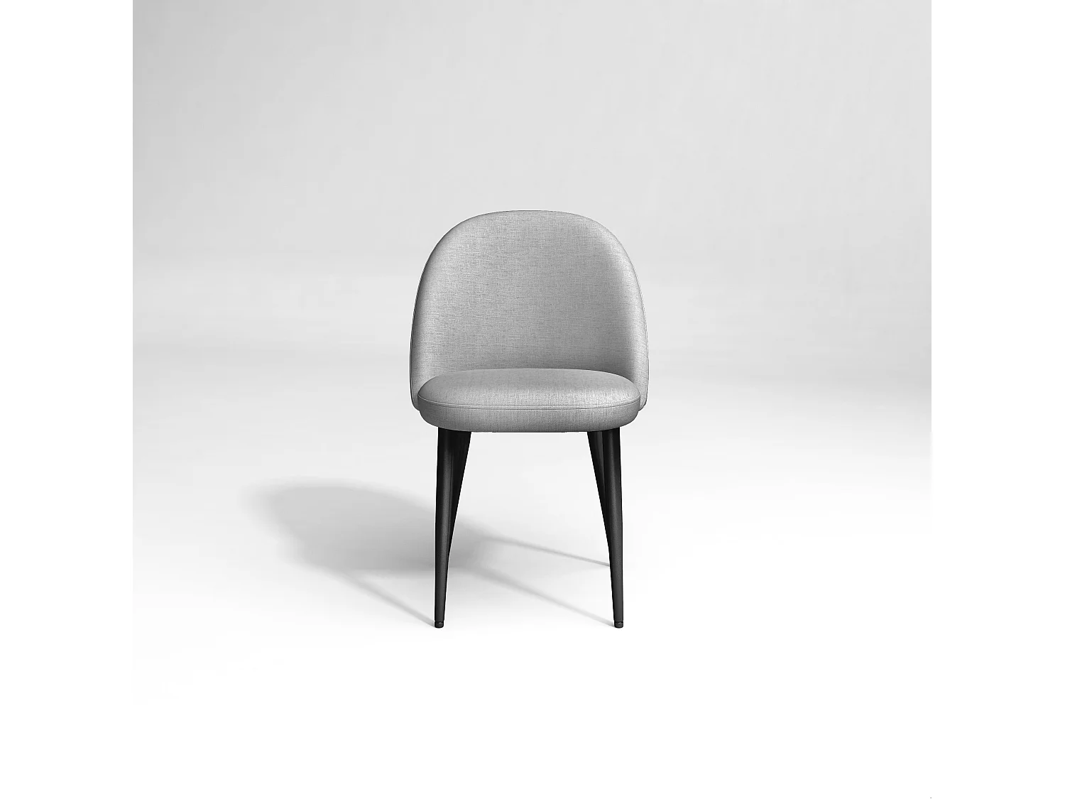 Lot de 2 chaises tissus gris clair passepoil gris clair pieds noir mat