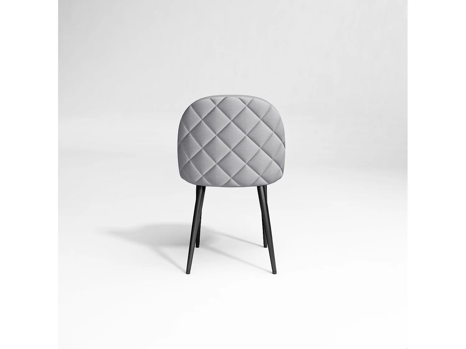 Lot de 2 chaises tissus gris clair passepoil gris clair pieds noir mat