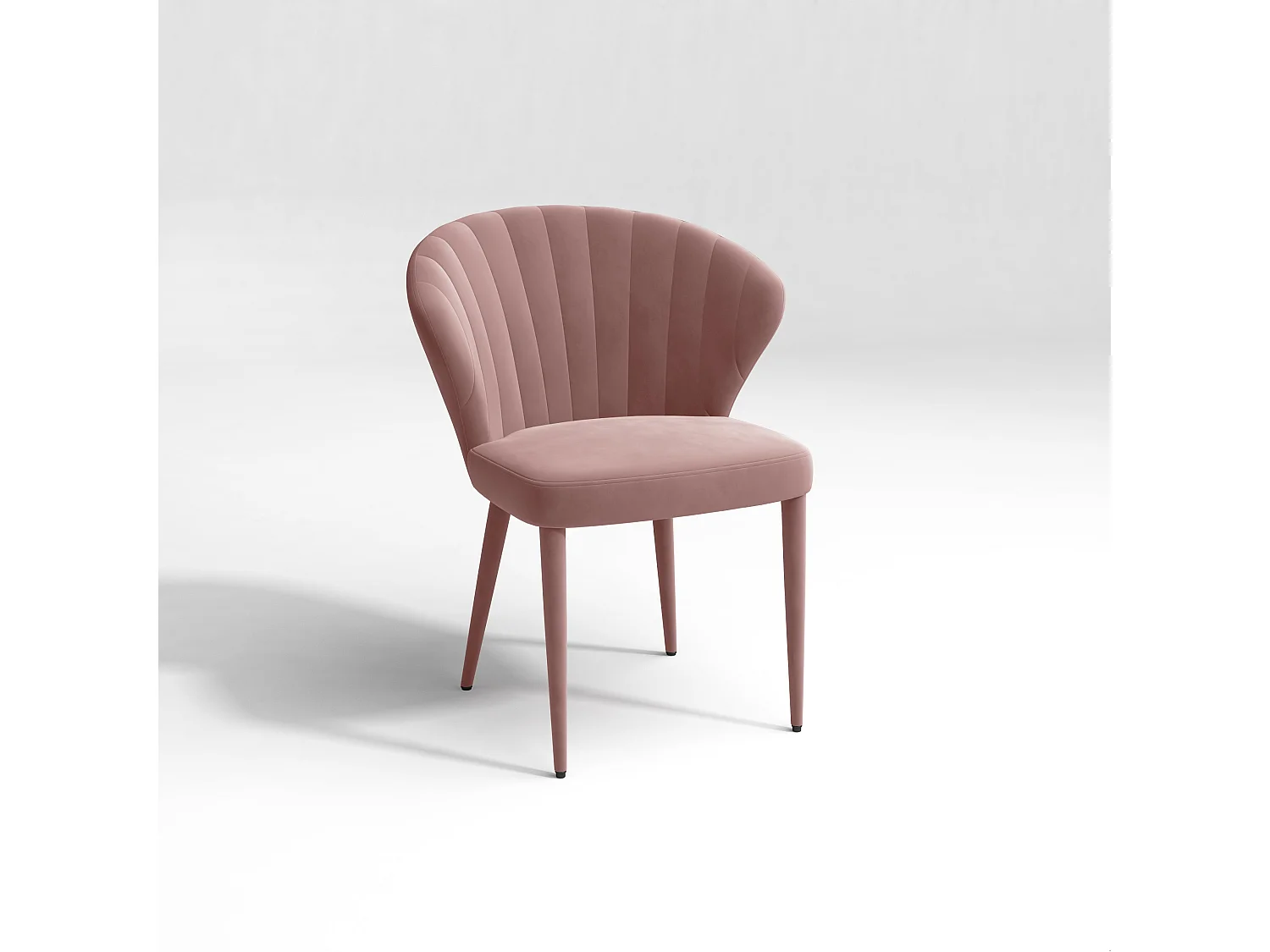 Lot de 2 chaises velours rose vintage pieds velours assortis