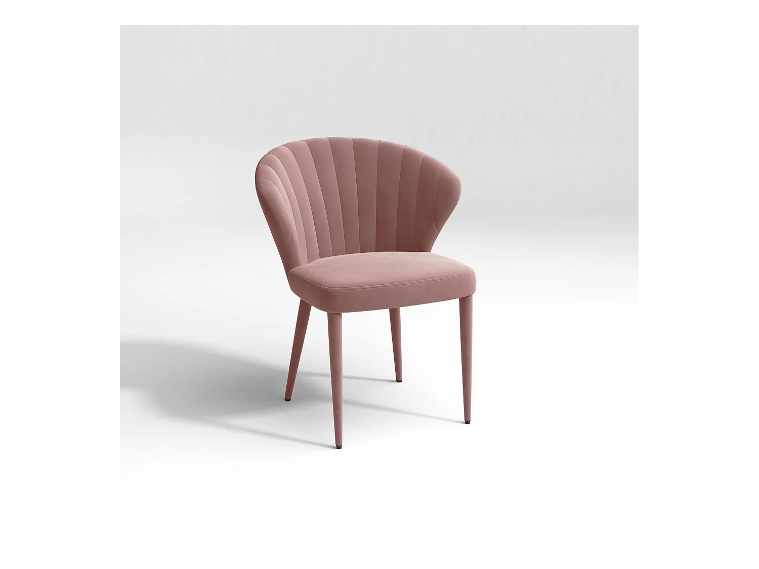Lot de 2 chaises velours rose vintage pieds velours assortis