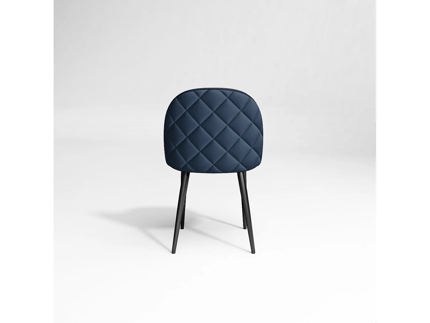 Lot de 2 chaises tissus bleu passepoil noir pieds noir mat