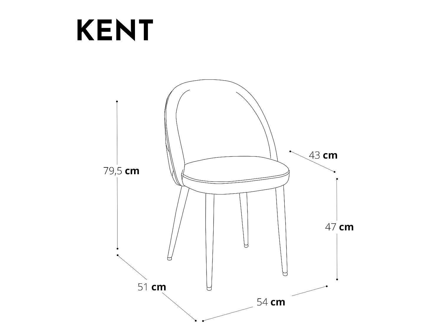 Lot de 2 chaises tissus bleu passepoil noir pieds noir mat