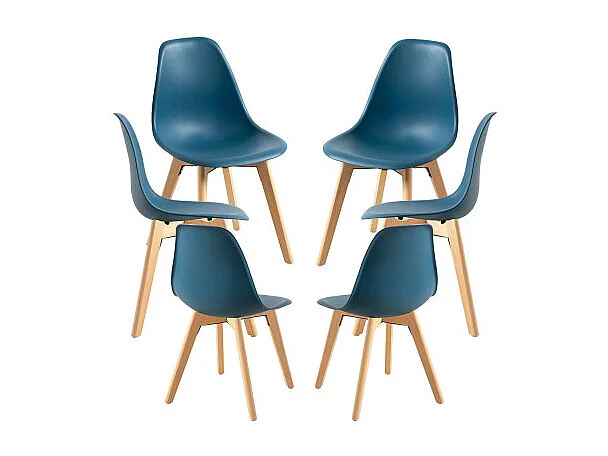 Packs Sillas Comedor - Pack 6 Sillas Kelen - Azul Petróleo