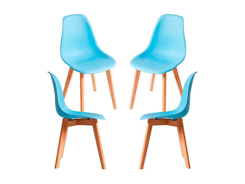 Packs Sillas Comedor - Pack 4 Sillas Kelen - Azul claro