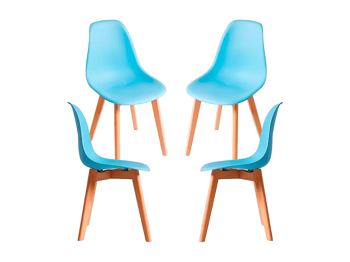 Packs Sillas Comedor - Pack 4 Sillas Kelen - Azul claro
