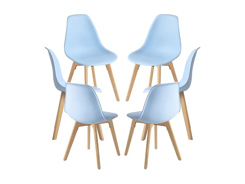 Packs Sillas Comedor - Pack 6 Sillas Kelen - Azul claro