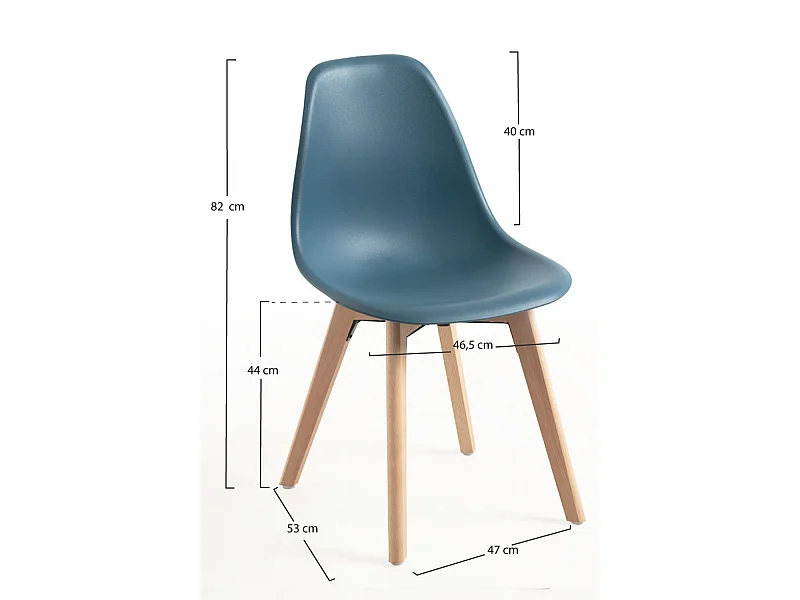 Packs Sillas Comedor - Pack 2 Sillas Kelen - Azul Petróleo