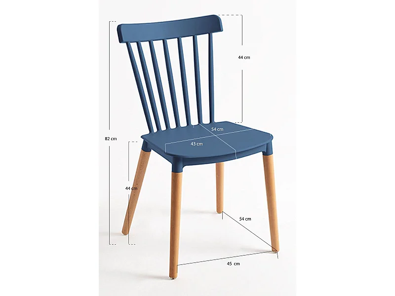 Packs Sillas Comedor - Pack 4 Sillas Leka - Azul Petróleo