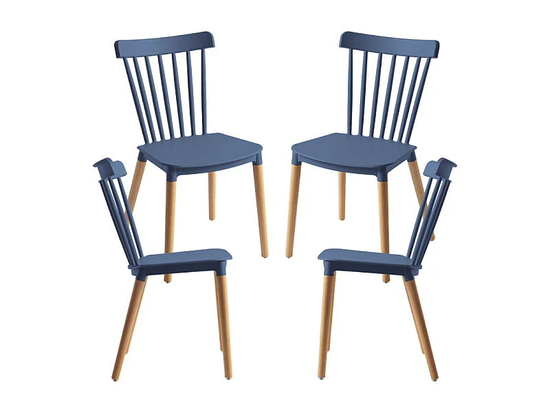 Packs Sillas Comedor - Pack 4 Sillas Leka - Azul Petróleo