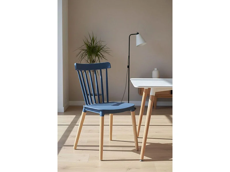 Sillas Comedor - Silla Leka - Azul Petróleo