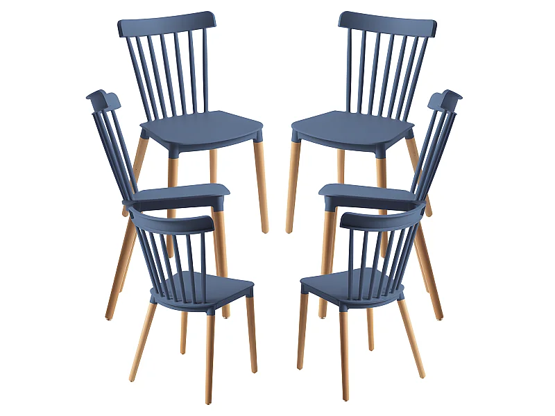 Packs Sillas Comedor - Pack 6 Sillas Leka - Azul Petróleo