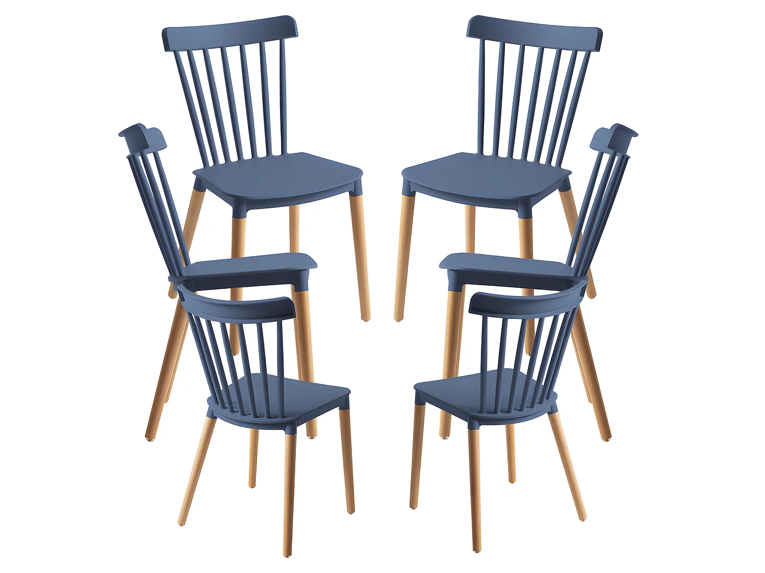 Packs Sillas Comedor - Pack 6 Sillas Leka - Azul Petróleo