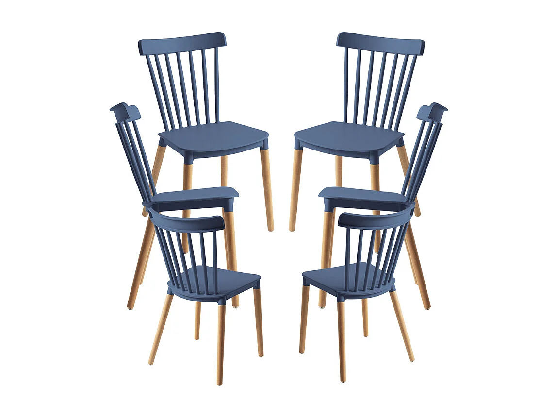 Packs Sillas Comedor - Pack 6 Sillas Leka - Azul Petróleo