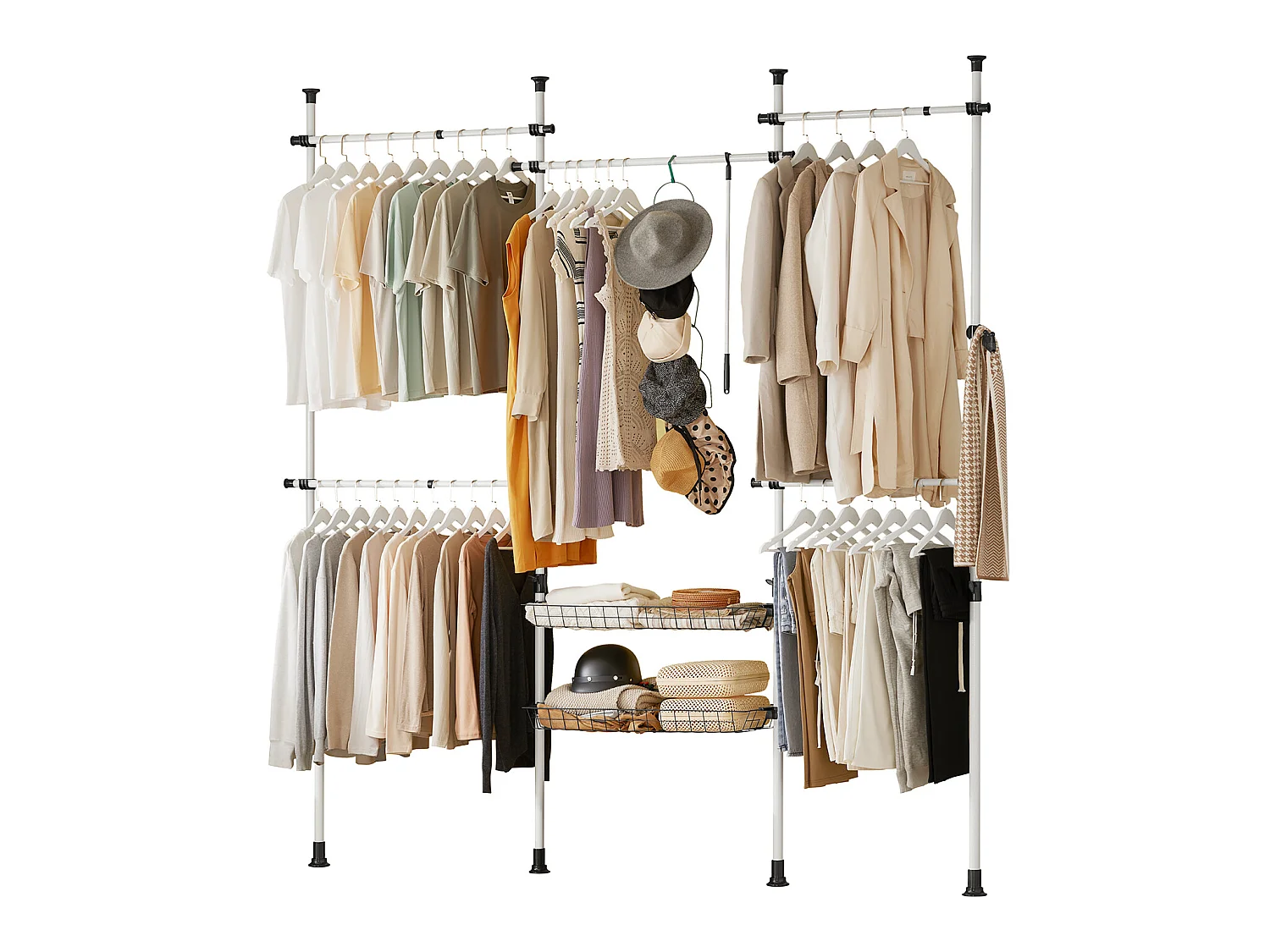 Garde-Robe Système Herkule Penderie Télescopique Portant Vêtement, KLS04-W