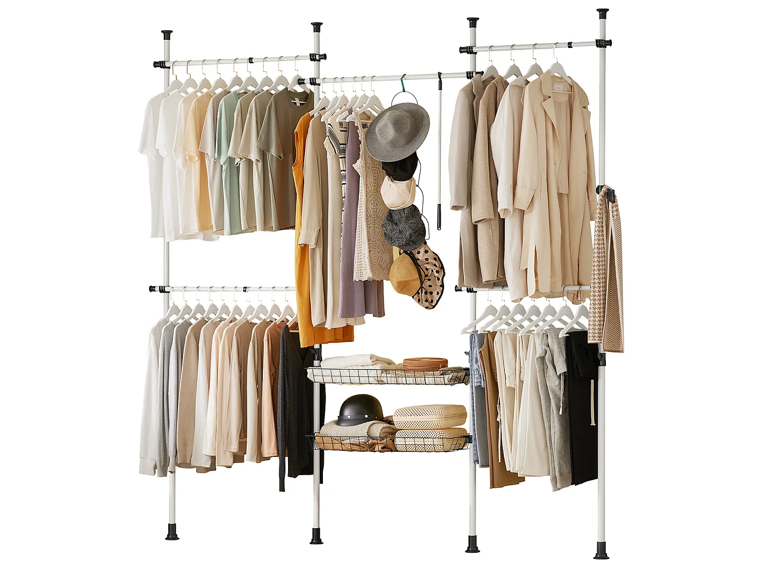 SoBuy KLS04 Kledingrek Klerenrailsysteem Opbergsysteem Telescopisch Kledingrek