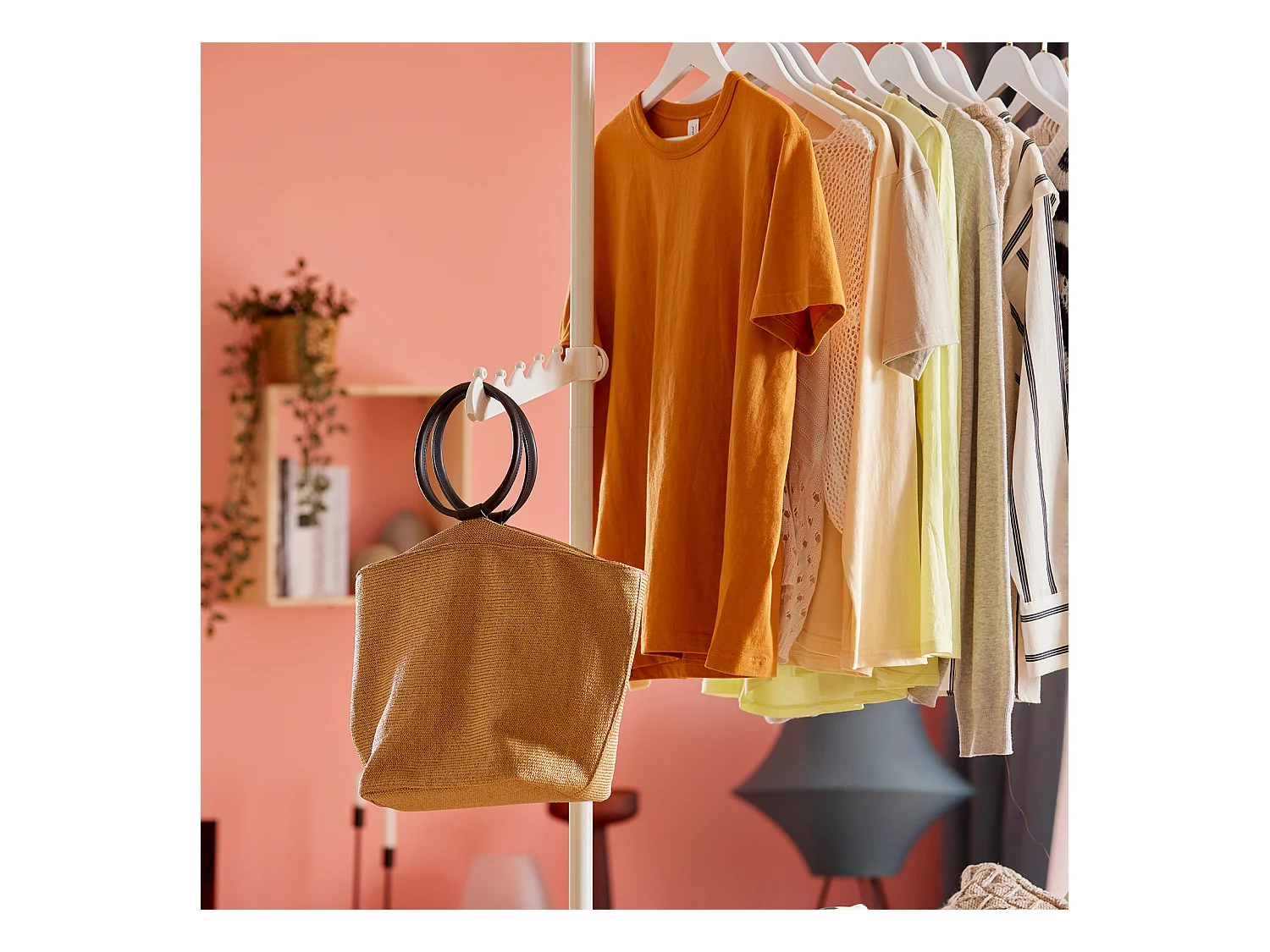 SoBuy FRG34-W Kledingkast Telescoop Herkule Systeem, Kledingrek