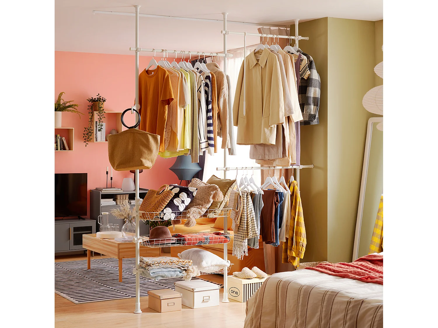 Télescopique Garde-Robe Système Herkule, Portant de vêtement, FRG34-W