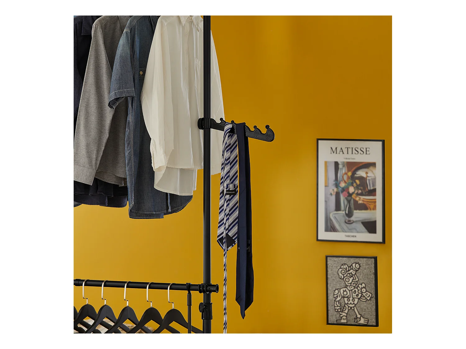 Teleskop Garderoben System KLS03-SCH 226 x 285 x 3 cm Schwarz