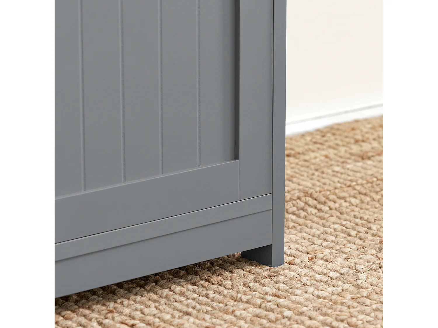 SoBuy FSR80-SG Moderne Schoenenbank Schoenkist met Zitkussen 2 Manden Lichtgrijs