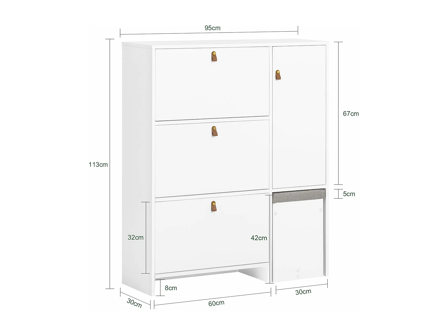 Szafka na buty z ławką FSR107-W