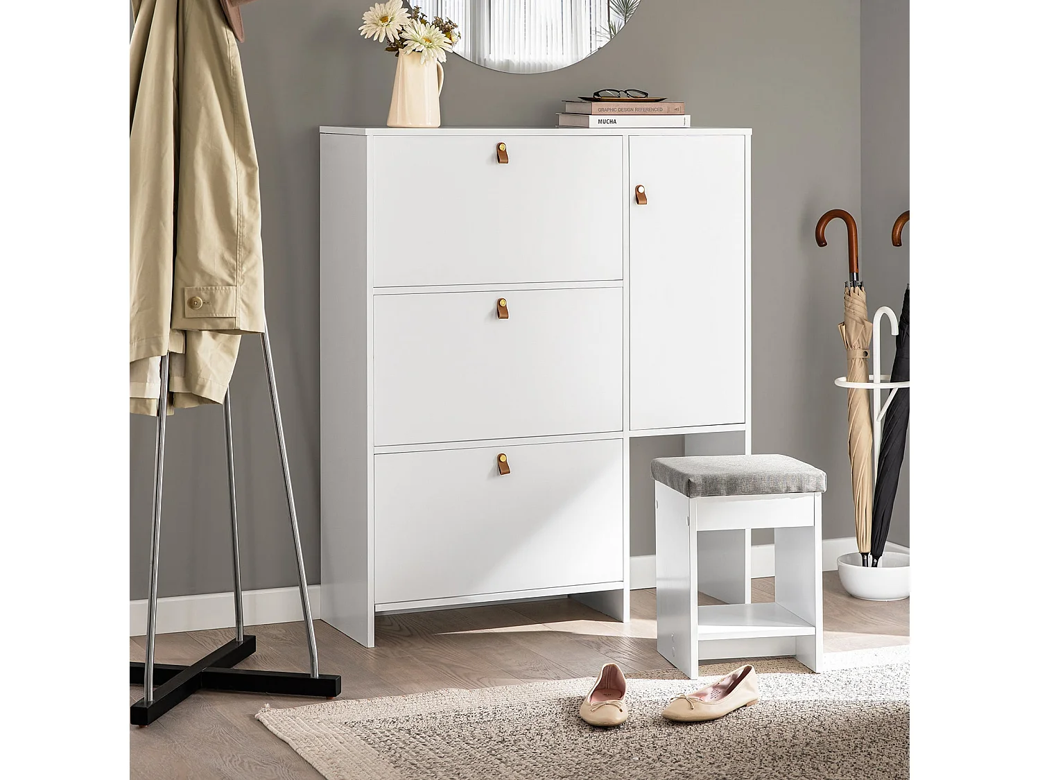 Szafka na buty z ławką FSR107-W